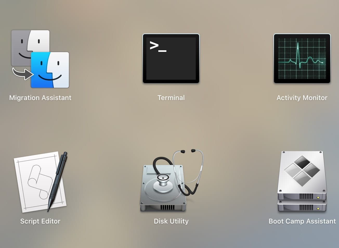 screen shot of "other" folder in macos launcher