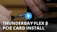 OWC ThunderBay Flex 8 with hand and screwdriver