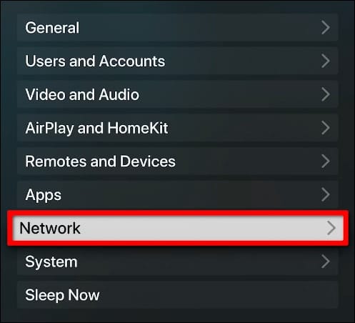 Check your Apple TV Network setings