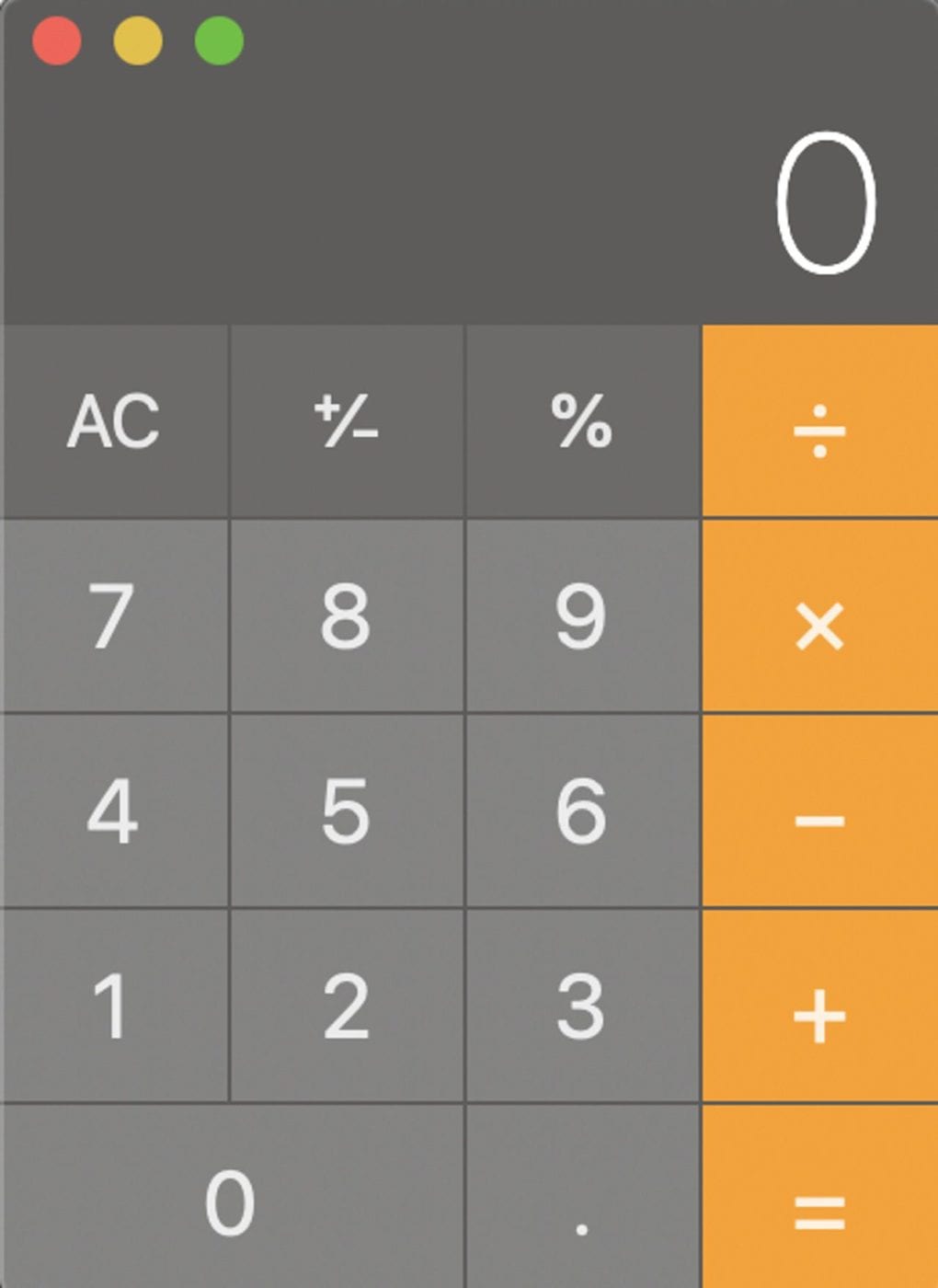 The macOS Calculator in Basic Mode