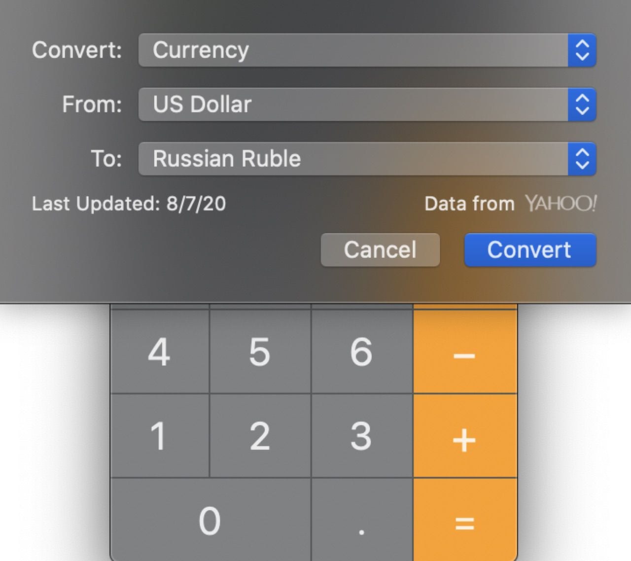 All conversion calculations use a similar interface