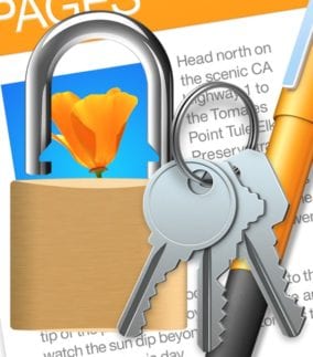 lock and key with pages icon