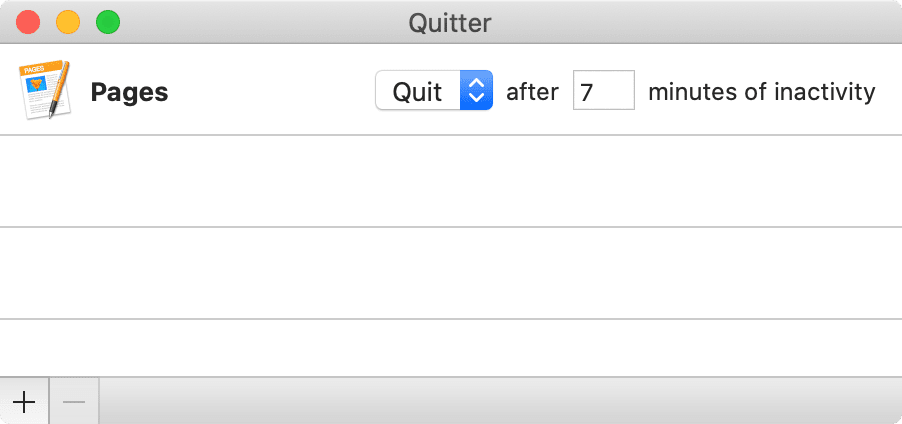 The Quitter app "Edit Rules" menu