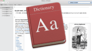Mac dictionary entry for johnny appleseed with dictionary app logo