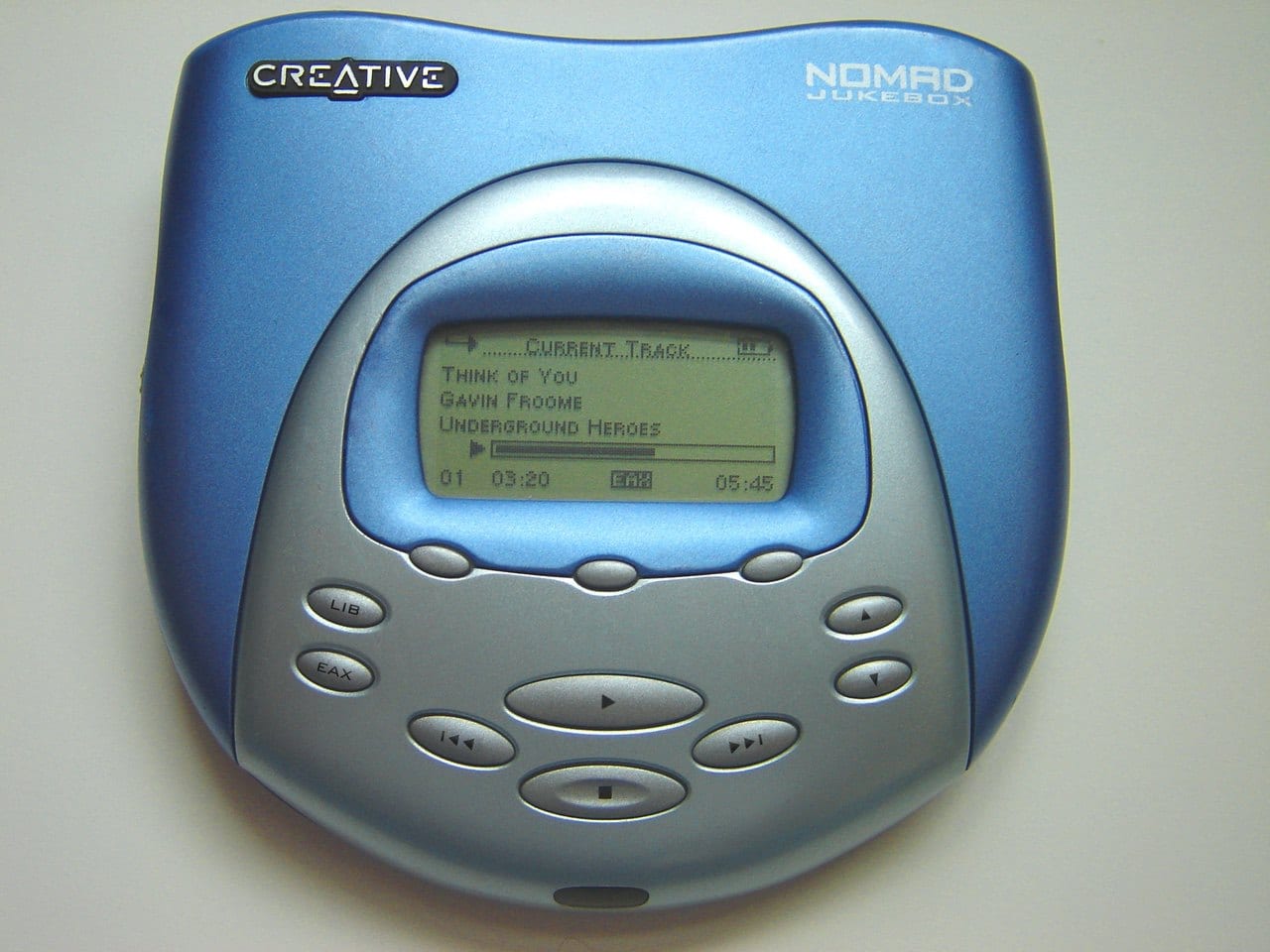 A Creative Labs NOMAD Jukebox, the dismal state-of-the-art in digital music players a year before the iPod appeared