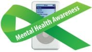 4th Gen iPod with Green Mental Health Awareness ribbon