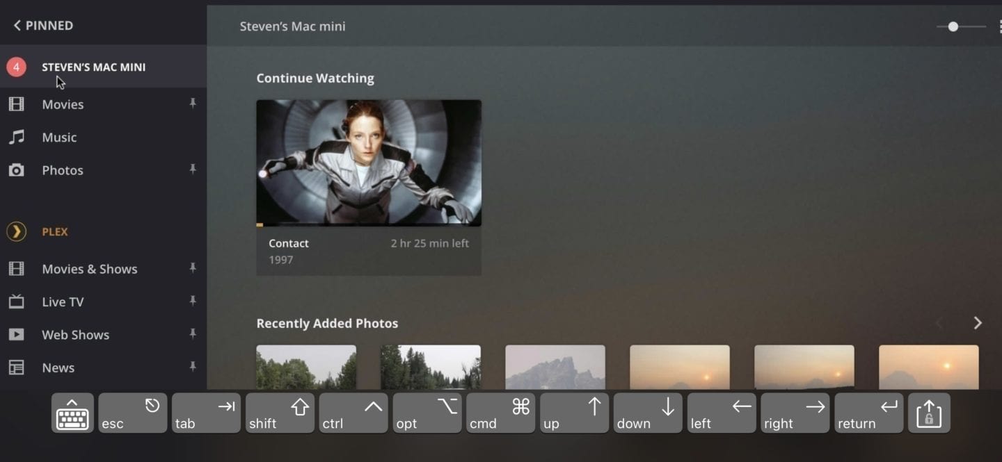 plex dashboard