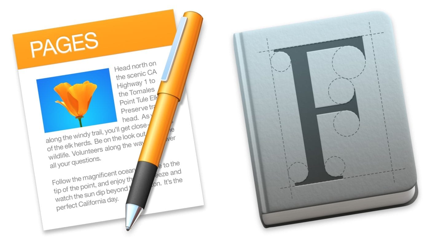 Pages and Font Book icons