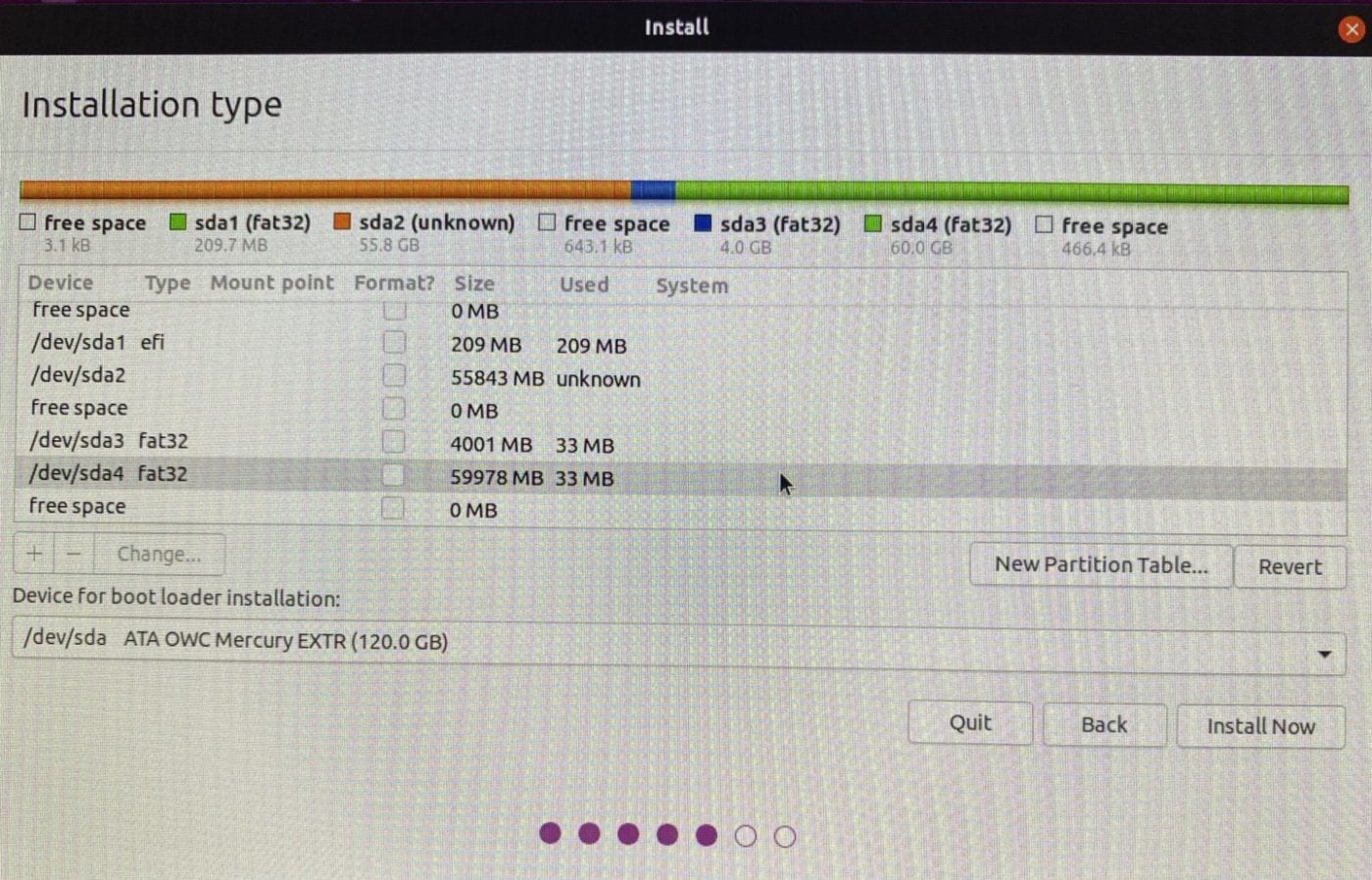 How Ubuntu installer sees the Mac mini disk