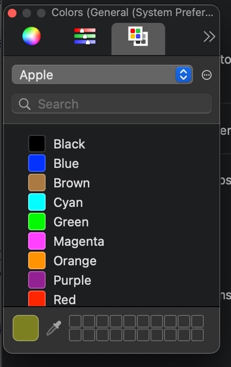 macOS color picker