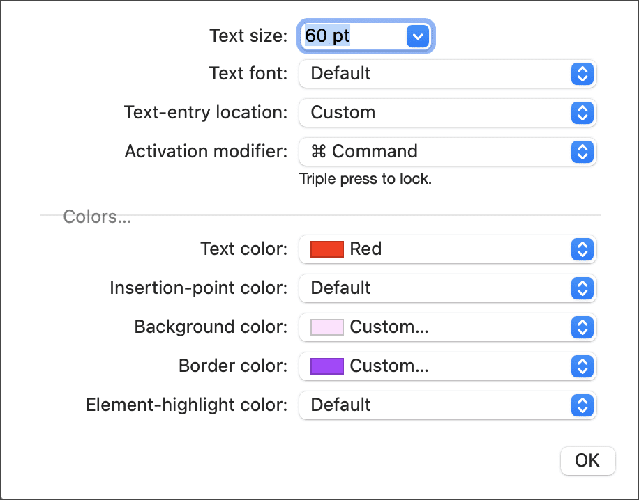Selecting custom colors for Hover Text