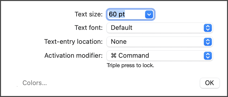 Hover Text Options