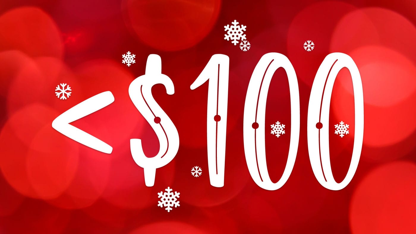 less than 100 dollars on red christmas light wallpaper background