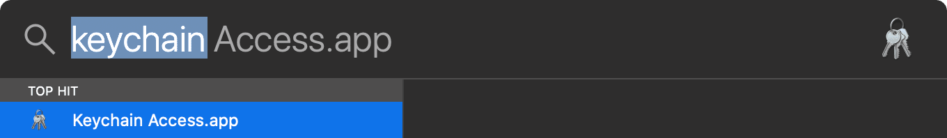 type keychain access into spotlight