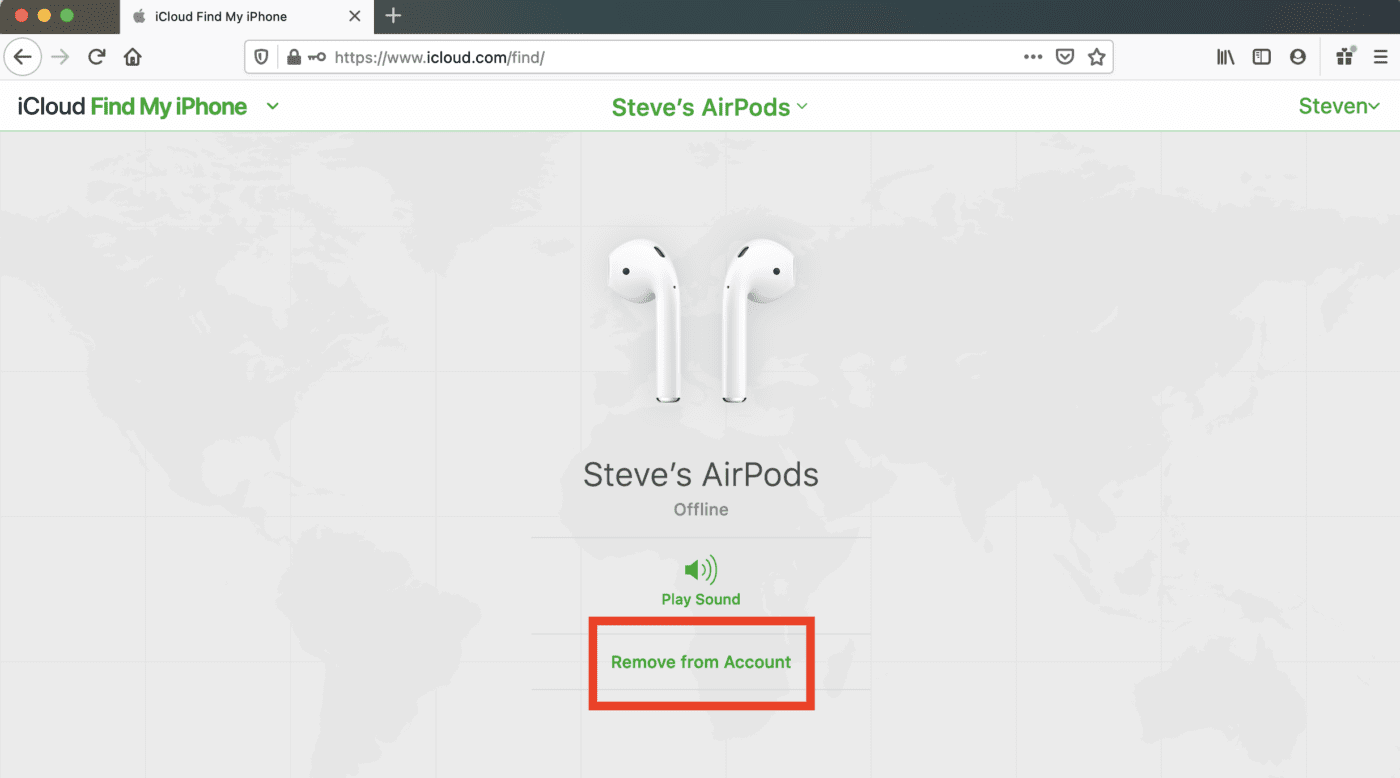Removing AirPods from an Apple ID