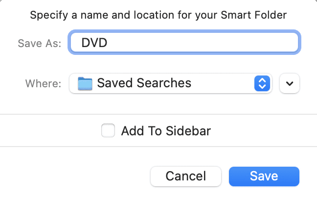 Saving the Smart Folder