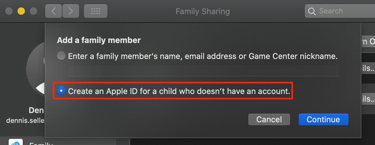 If your child doesn't have an Apple ID, you can create one
