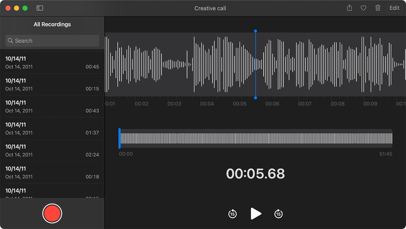 macOS Big Sur Voice memos