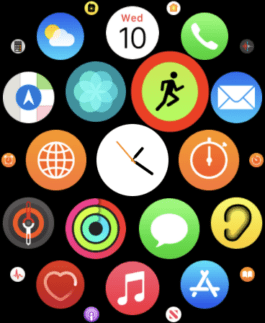 Tap the Workout app button on the Apple Watch