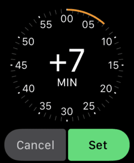 Setting the watch display 7 minutes ahead
