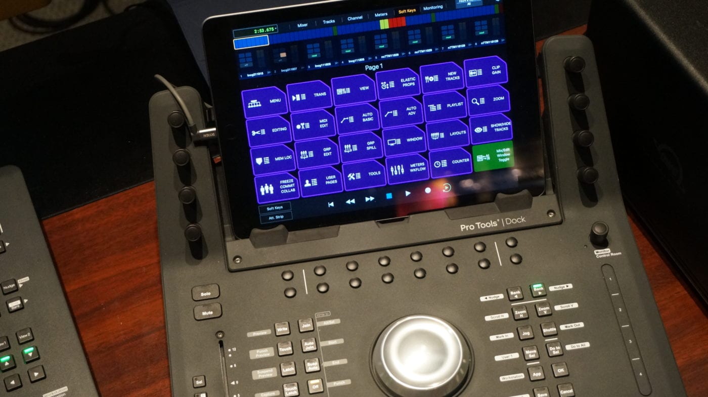AVID's Pro Tools Dock, integrated with iPad