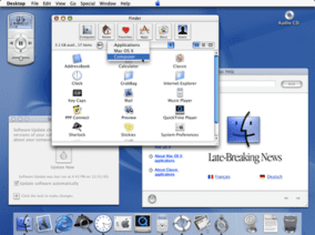 Mac OS X 10.0 with the Aqua GUI