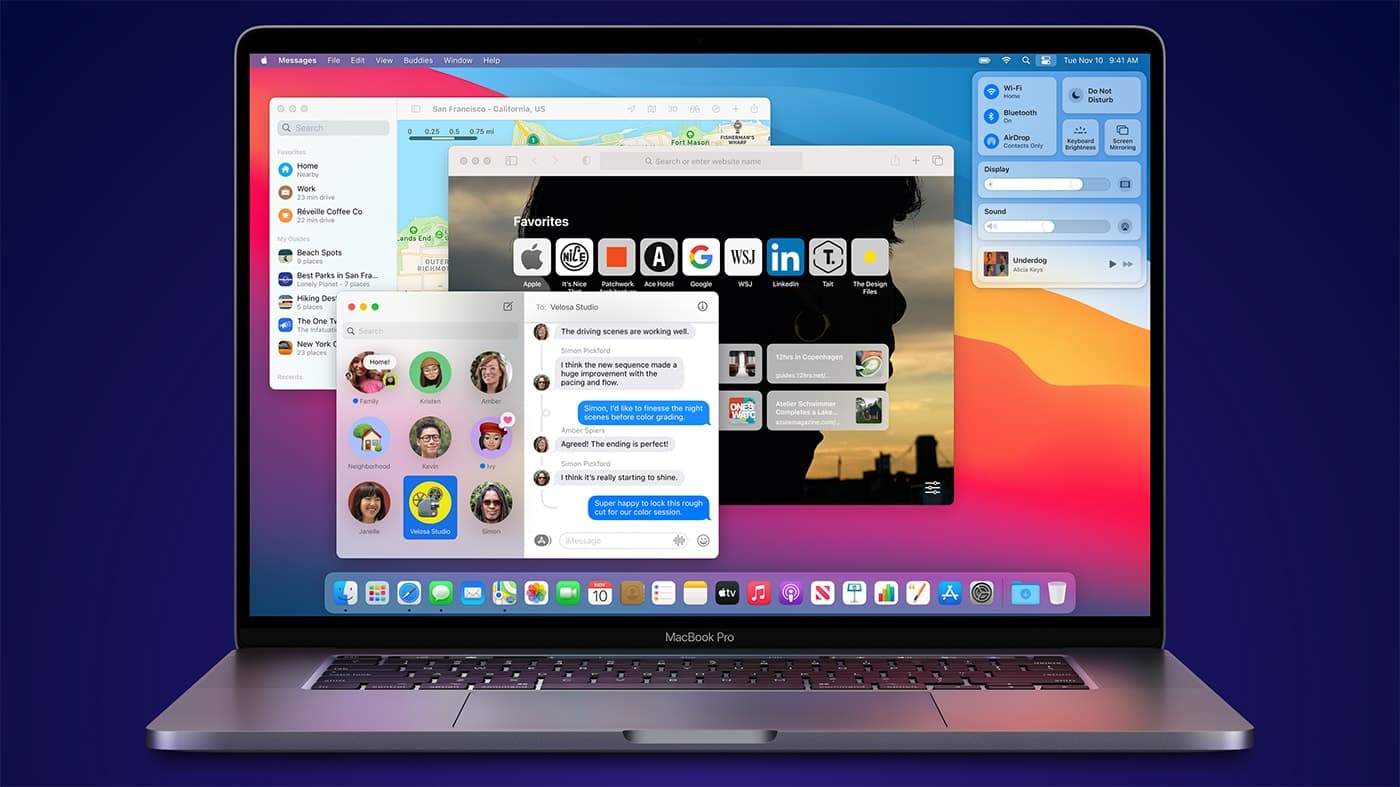 macOS 11 Big Sur Desktop on a MacBook Pro