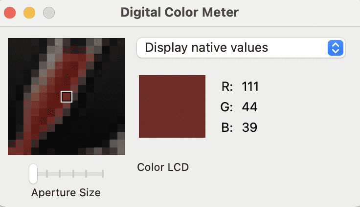 Digital Color Meter's tiny UI