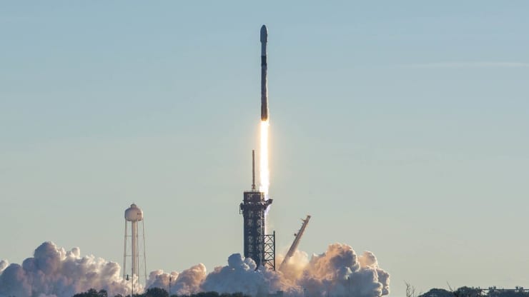 Another 60 Starlink satellites being launched on a SpaceX Falcon 9 Rocket in January, 2021. Image via SpaceX
