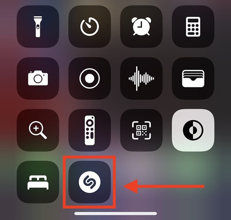 Shazam Music Recognition in iPhone Control Center