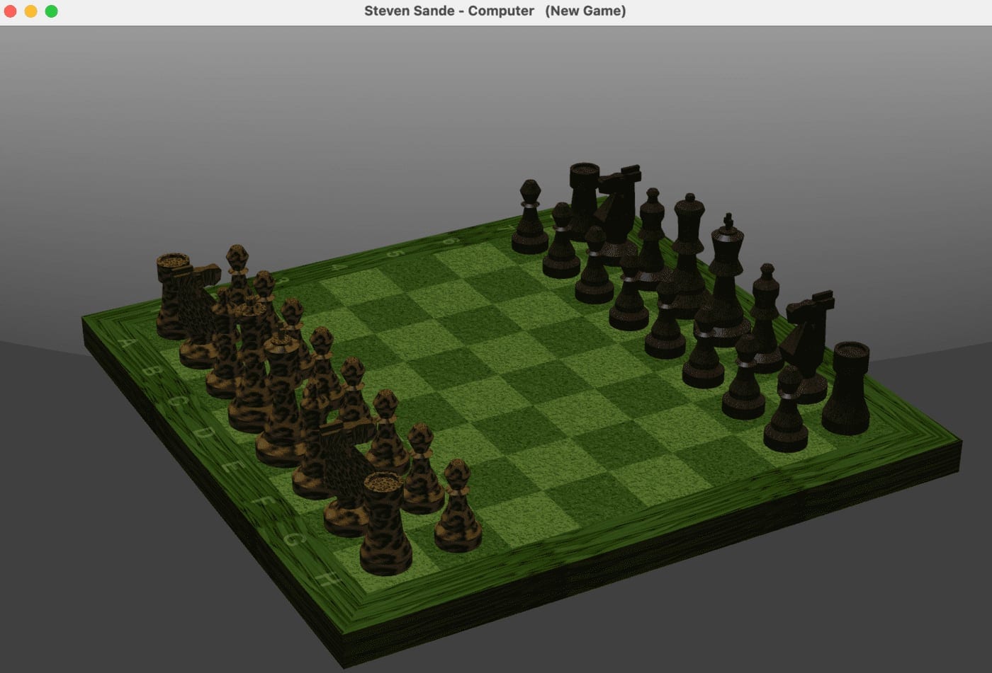 The macOS Chess game, with a grass board and furry pieces...
