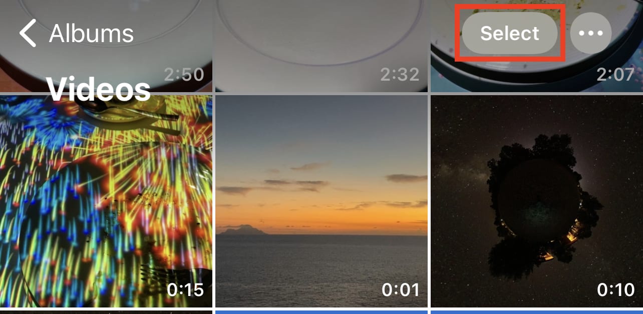 Tap the Select button, then the video you wish to convert to GIF