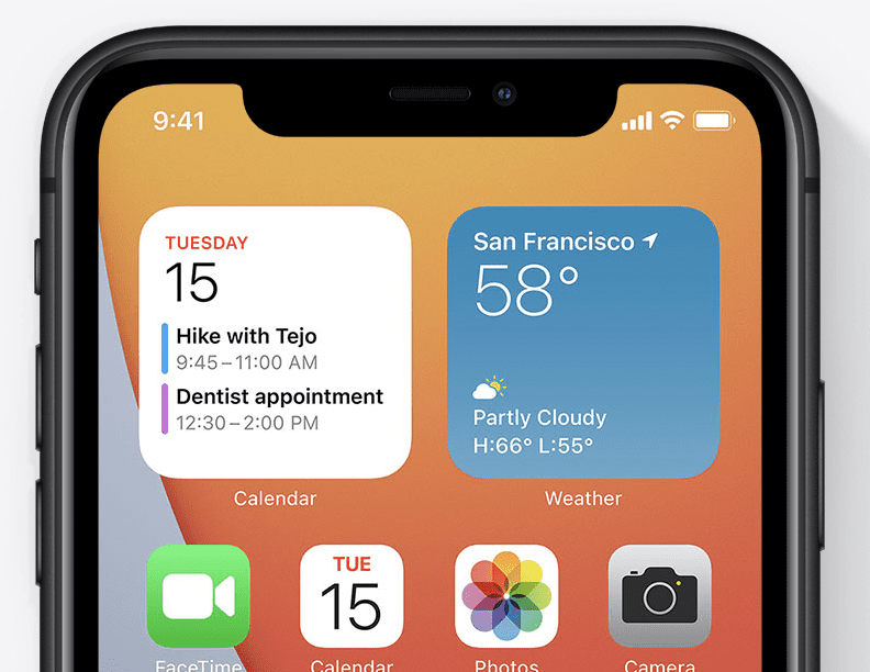 Widgets anywhere on the Home Screen were added in iOS 14