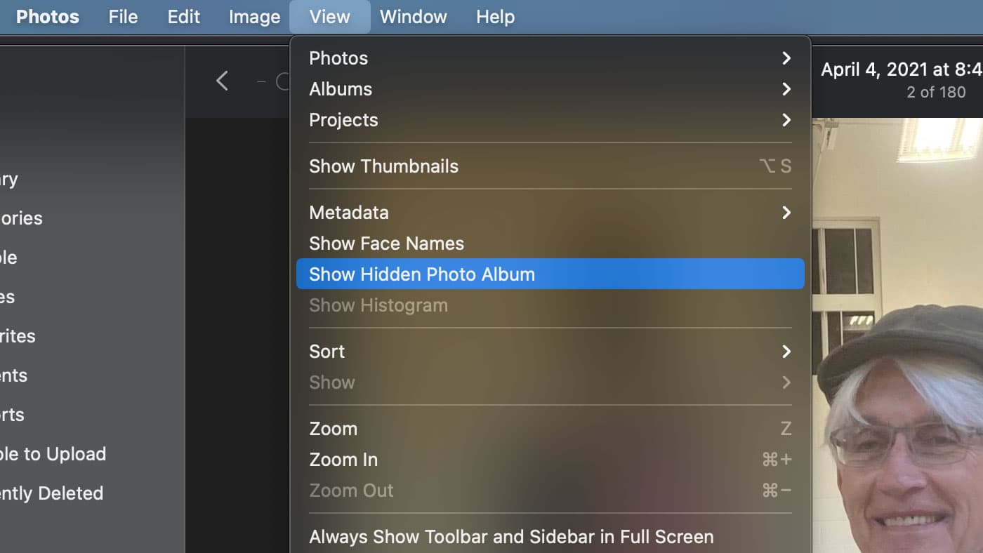 Mac Photos hide album