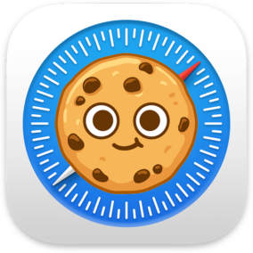 Smiling cookie character illustration on a safari icon
