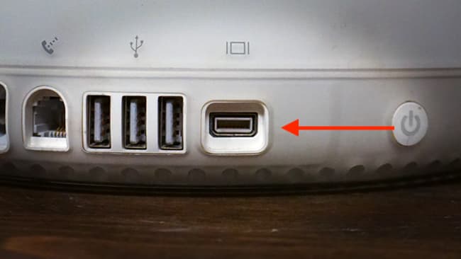A Mini VGA port on an iMac G4
