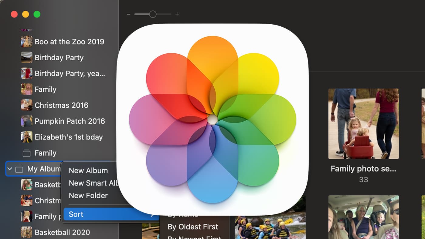 macOS Photos icon on Album window