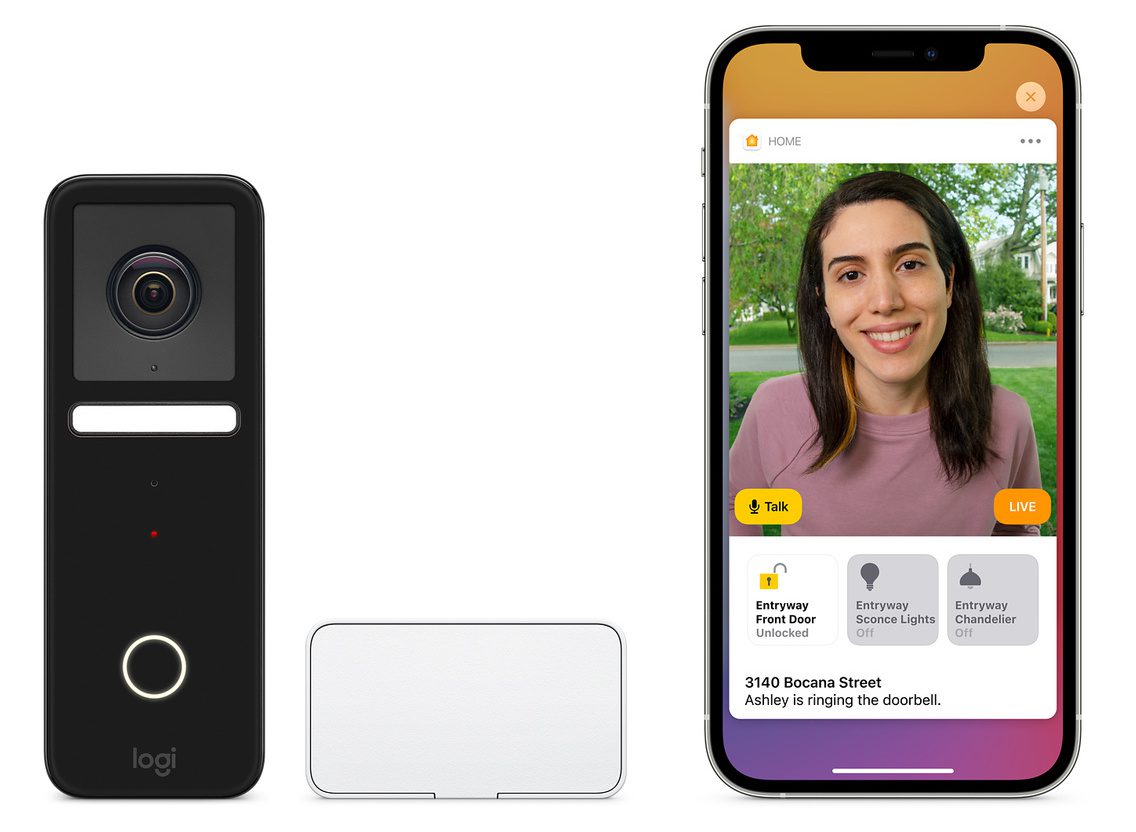 The Logitech Circle View Wired Doorbell supports HomeKit Secure Video