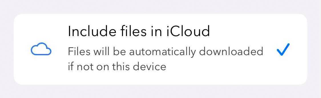 include-files in icloud