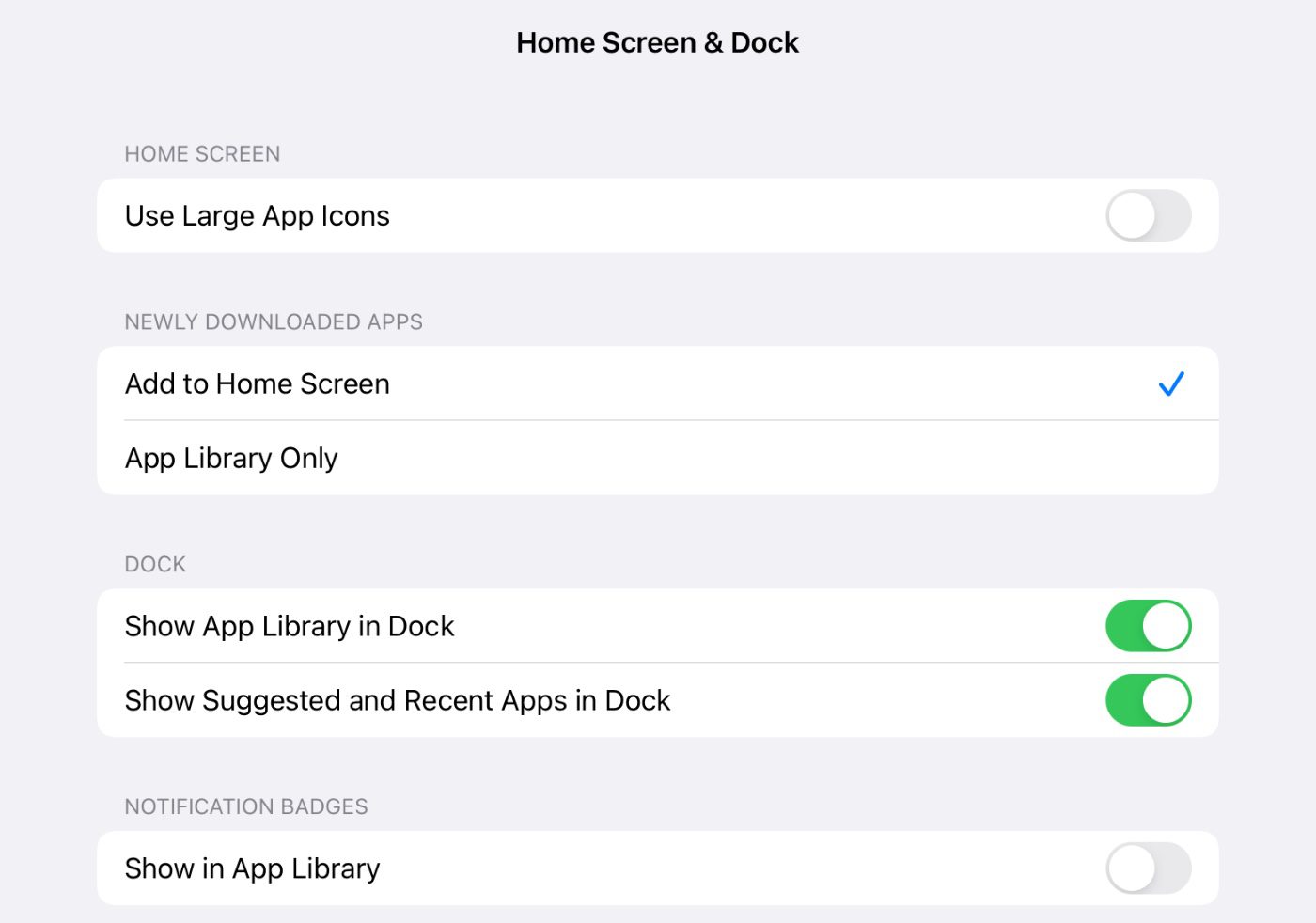 App Library Settings