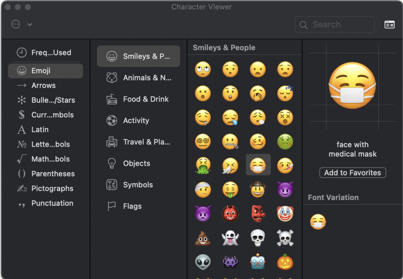 how to access emojis on mac