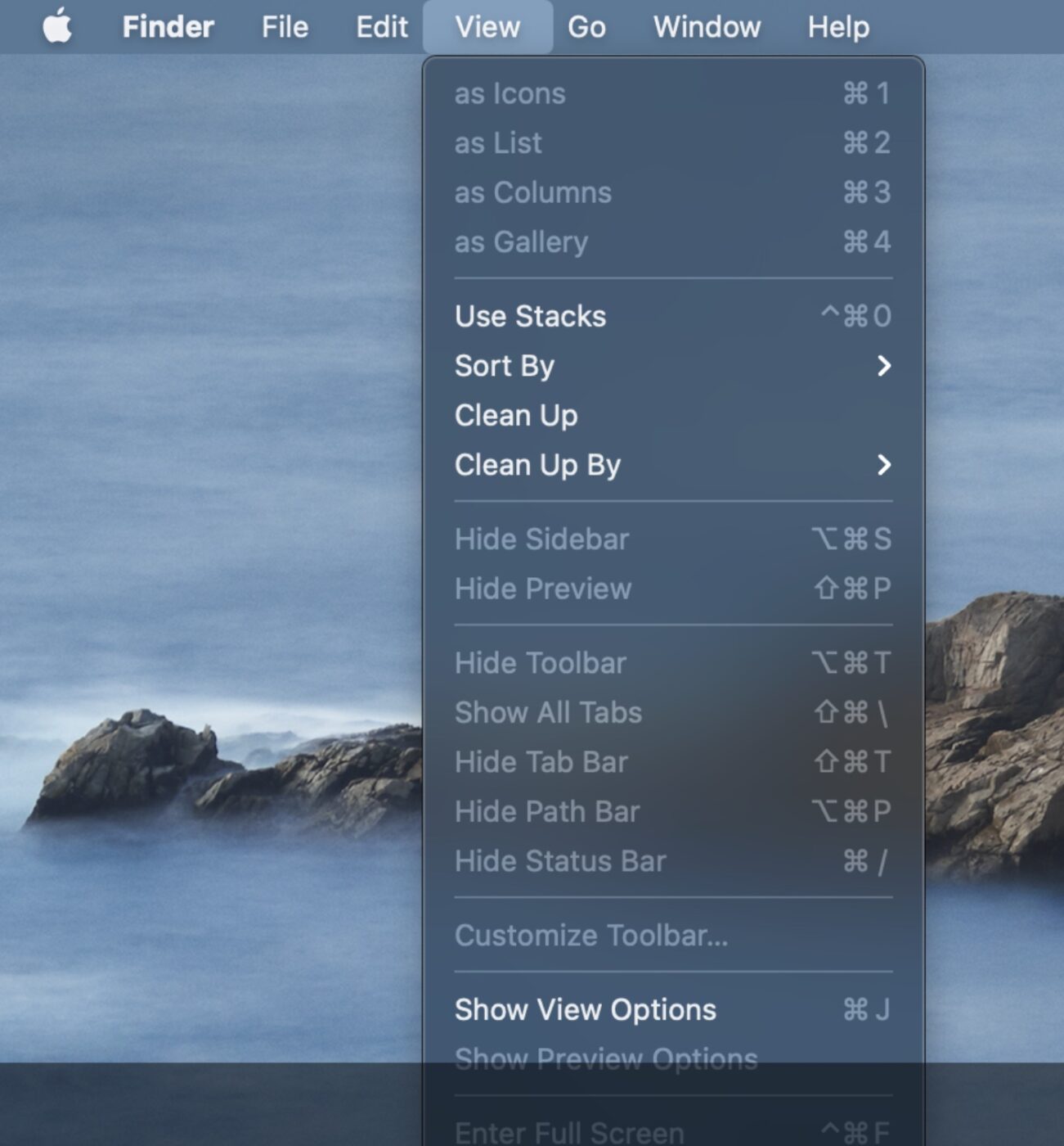 Finder View menu