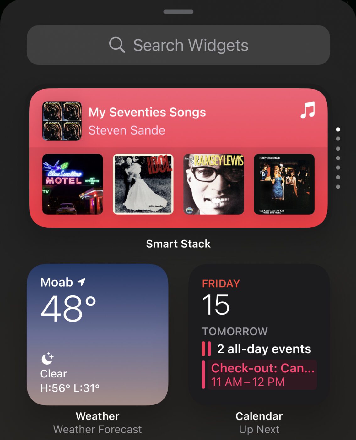 iOS 15 Search Widgets
