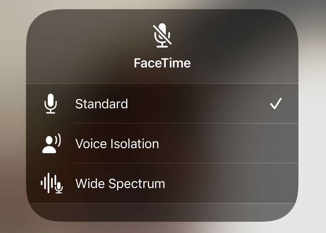 iOS 15 Voice Isolation Wide Spectrum Mode