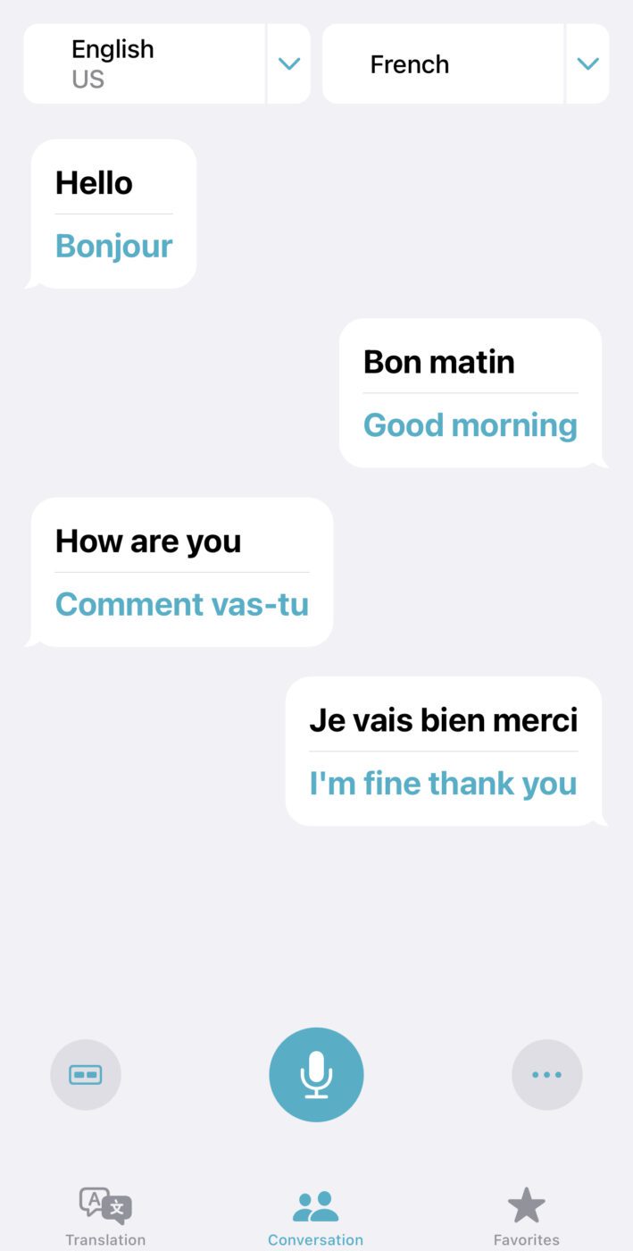 iOS 15 Translate conversation