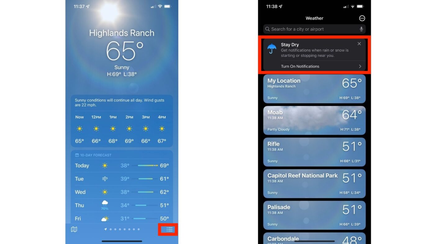 iOS 15 Weather notifications