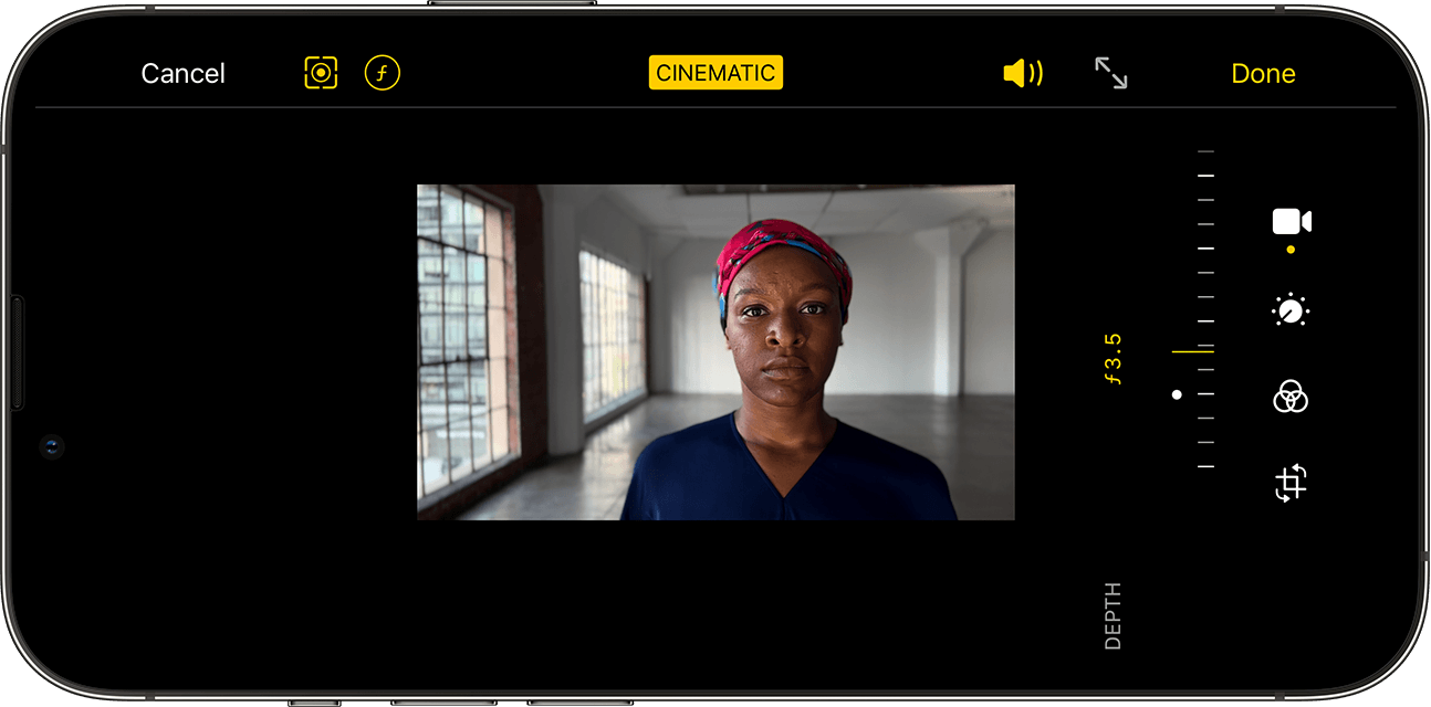Editing iPhone 13 Cinematic mode video depth of field