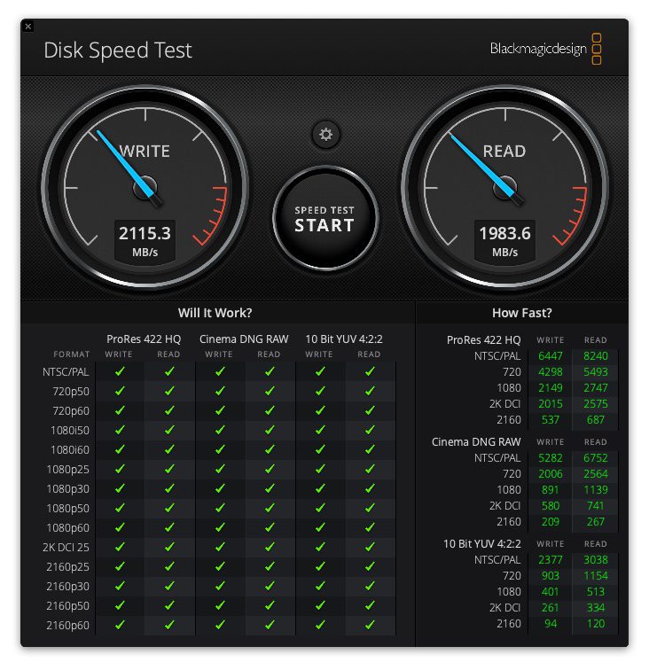 Envoy Pro FX Disk Speed Test