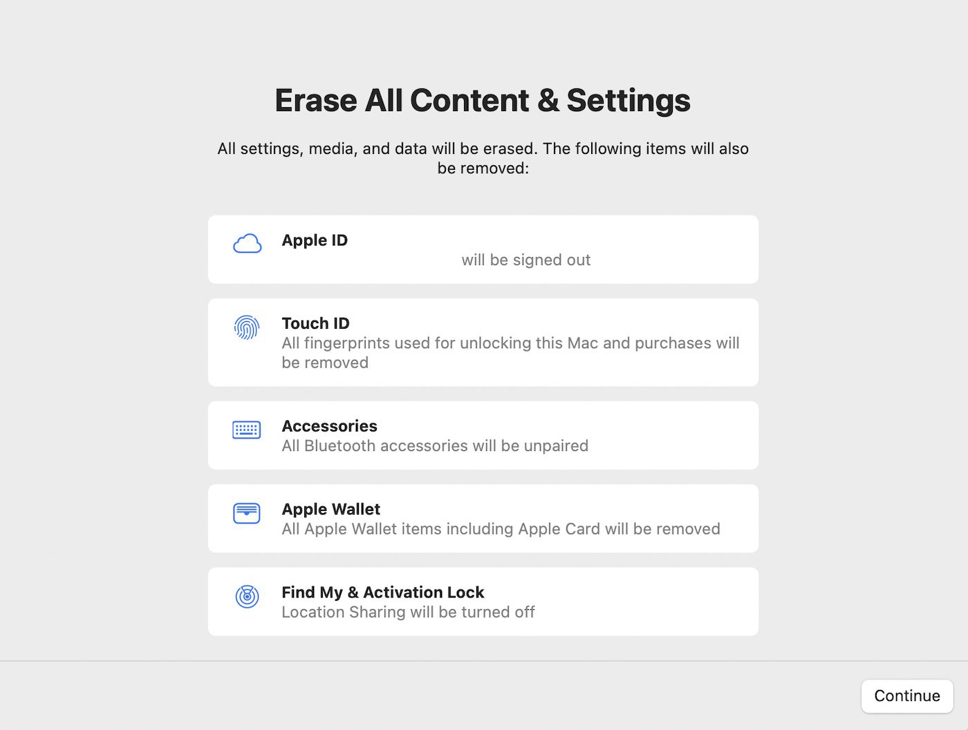 Erase All Content and Settings