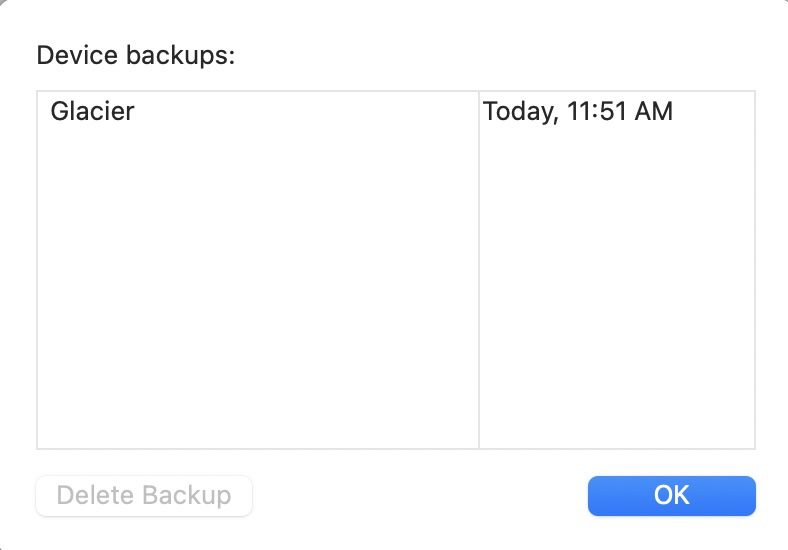 Manage backups